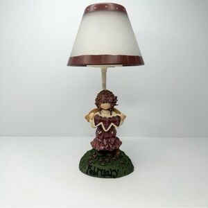 Yankee Candle February Birthday Angel Tealight Holder Collectible Glass Shade